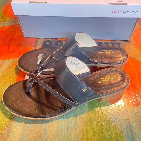 Liz Claiborne LC ANSON Women's Sandals Strappy Black Size 9.5 M NEW. - Picture 2 of 6